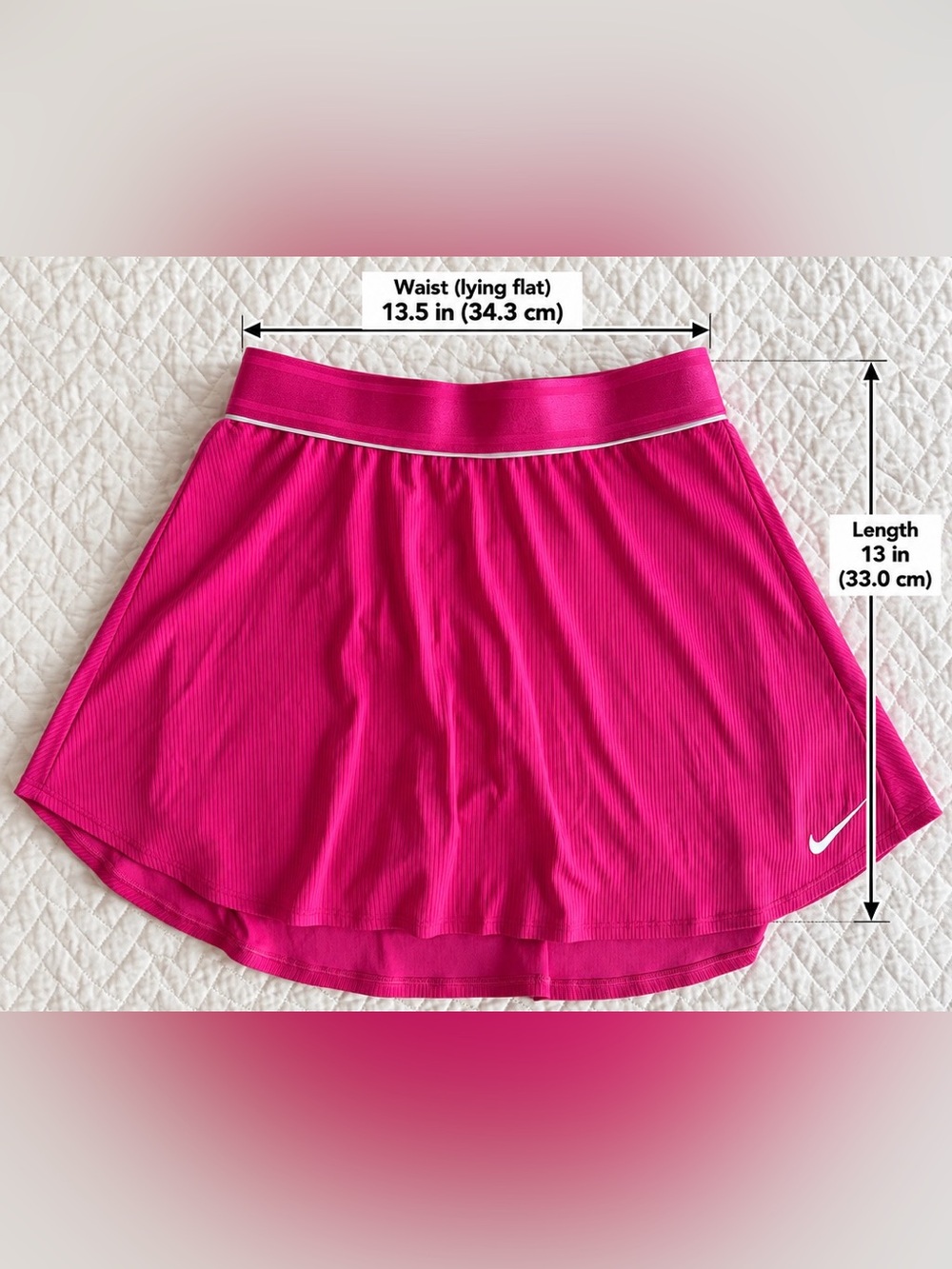 Nike Dri-FIT Slim Fit Pink Pleated Tennis Skort Skirt Built-In Shorts M